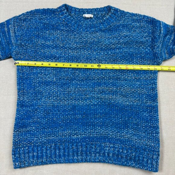 Gap Chunky Knit Pullover Sweater Womens S Preppy Fisherman Thick Marled Blue - Picture 7 of 13